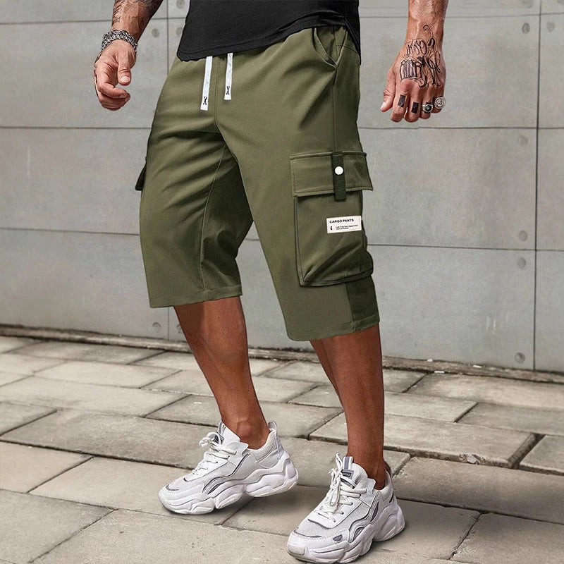 Men's Cargo Casual Shorts with Drawstring Waist