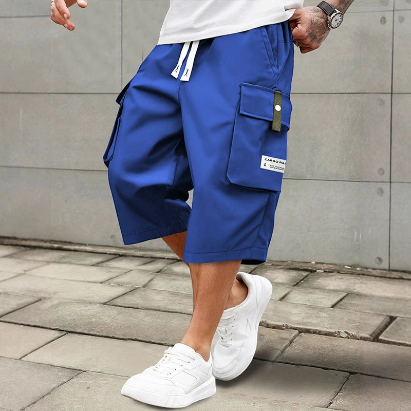 Men's Cargo Casual Shorts with Drawstring Waist