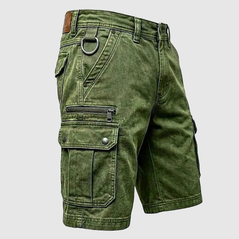 Men's Casual Cargo Shorts with Zip Pockets and Pockets