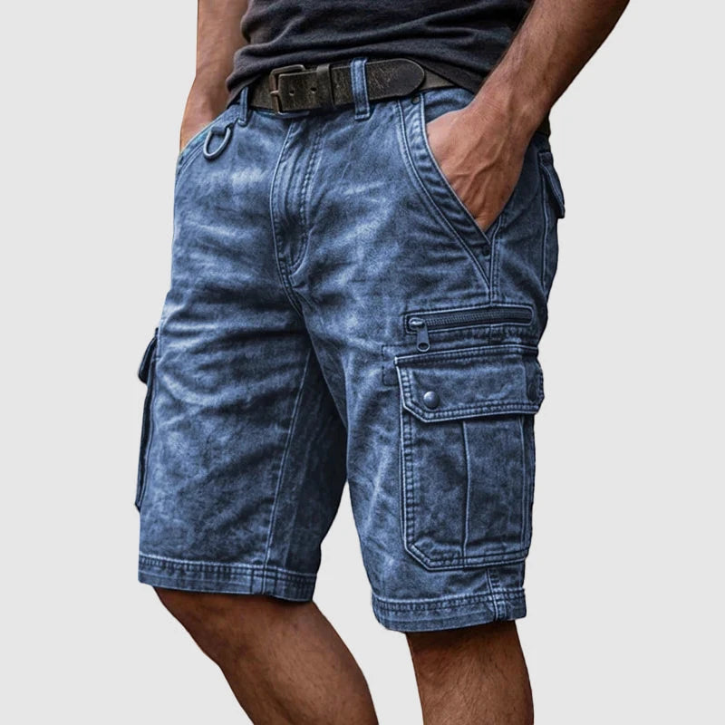 Men's Casual Cargo Shorts with Zip Pockets and Pockets