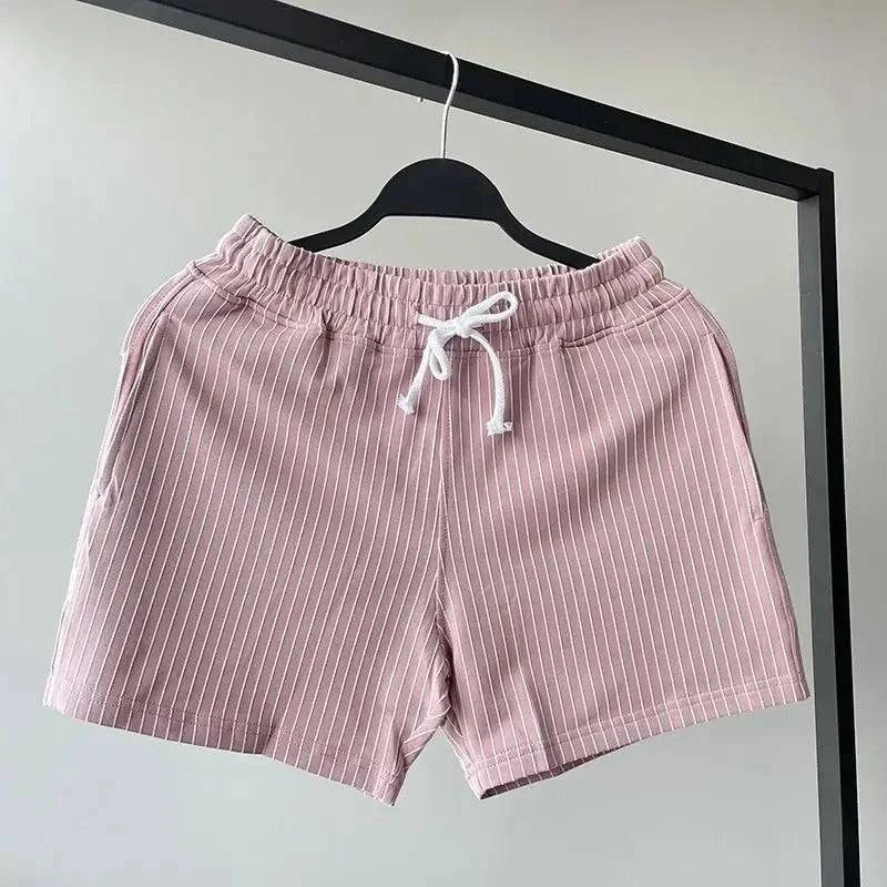 Men's Casual Summer Shorts with Elastic Waist and Drawstring