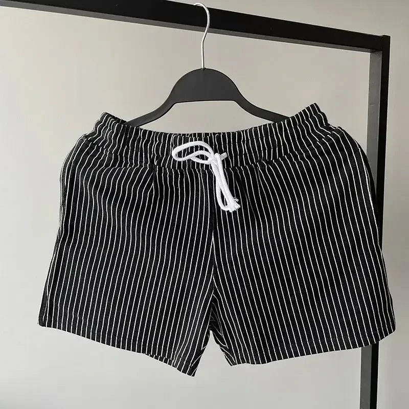 Men's Casual Summer Shorts with Elastic Waist and Drawstring