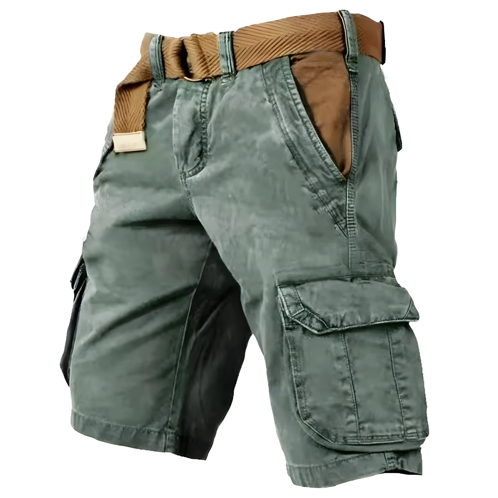 Men's Knee Length Cargo Shorts with Functional Pockets