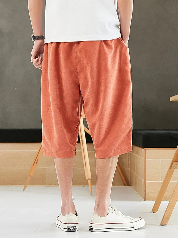 Men’s Summer Baggy Shorts with Drawstring Waist and Pockets