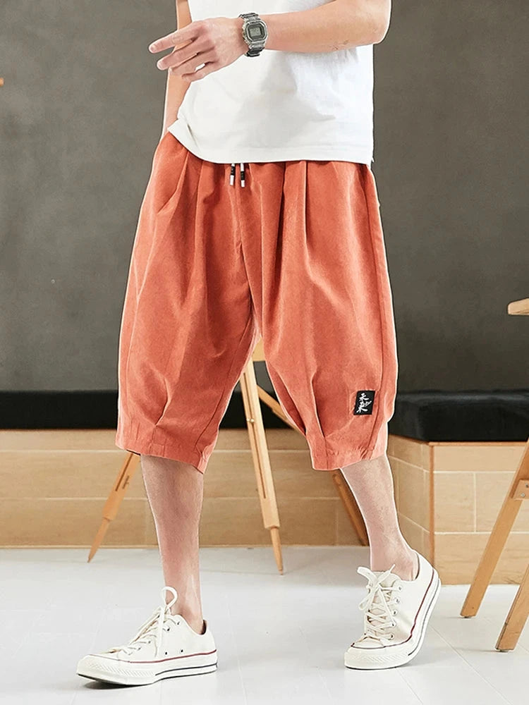 Men’s Summer Baggy Shorts with Drawstring Waist and Pockets