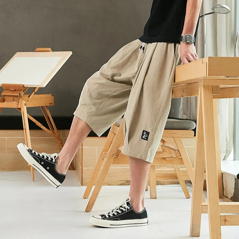 Men’s Summer Baggy Shorts with Drawstring Waist and Pockets