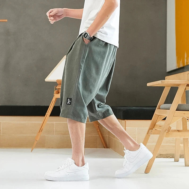 Men’s Summer Baggy Shorts with Drawstring Waist and Pockets
