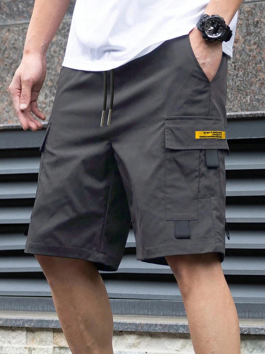 Men’s Summer Casual Shorts with Elastic Waist and Pockets