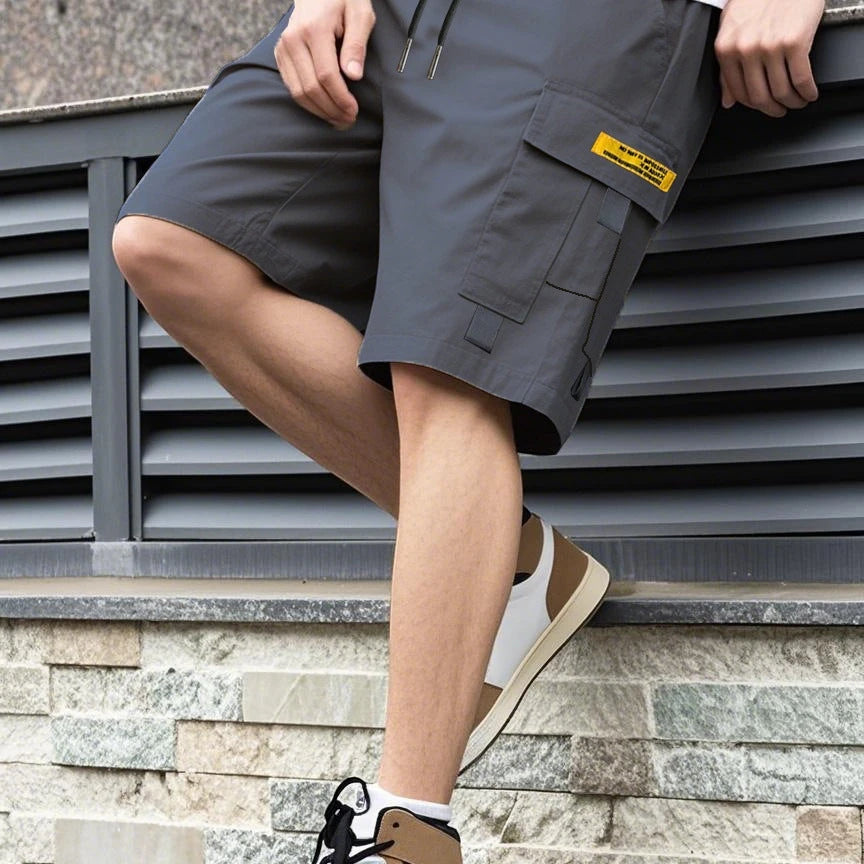 Men’s Summer Casual Shorts with Elastic Waist and Pockets
