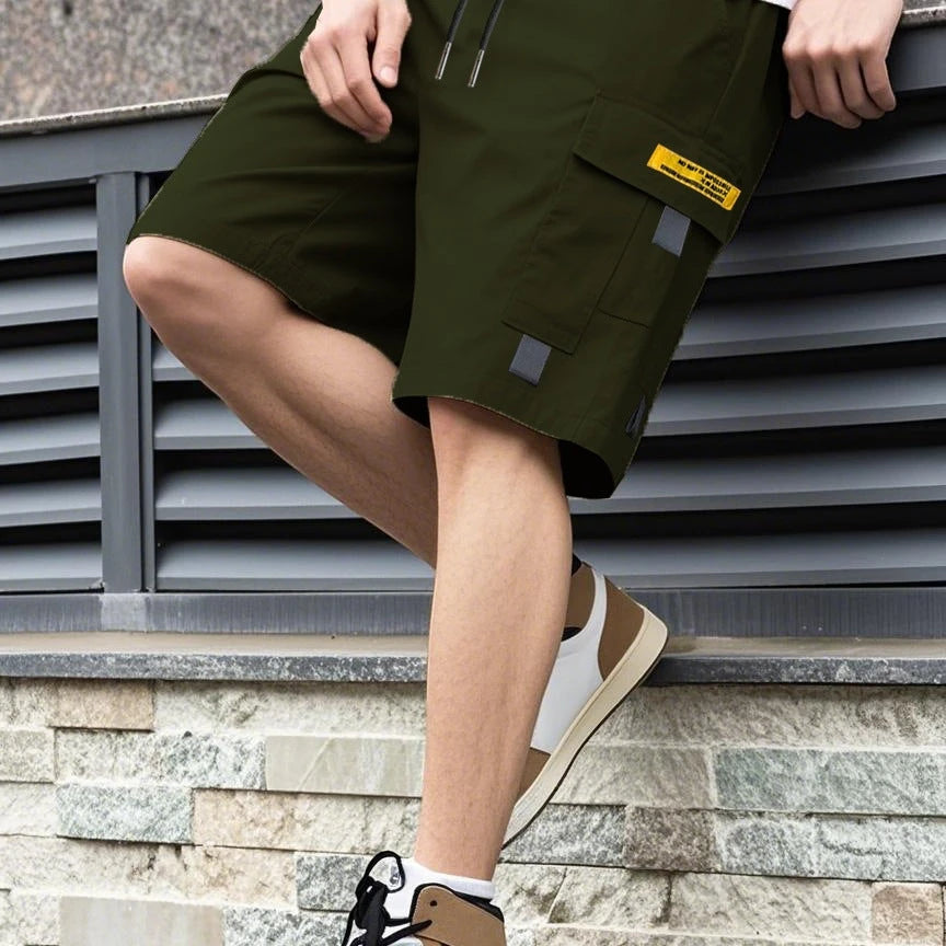 Men’s Summer Casual Shorts with Elastic Waist and Pockets