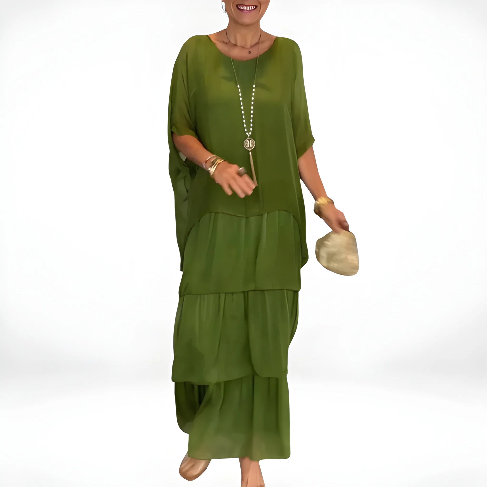 Women's Casual Boho Maxi Summer Dress with Tiered Skirt