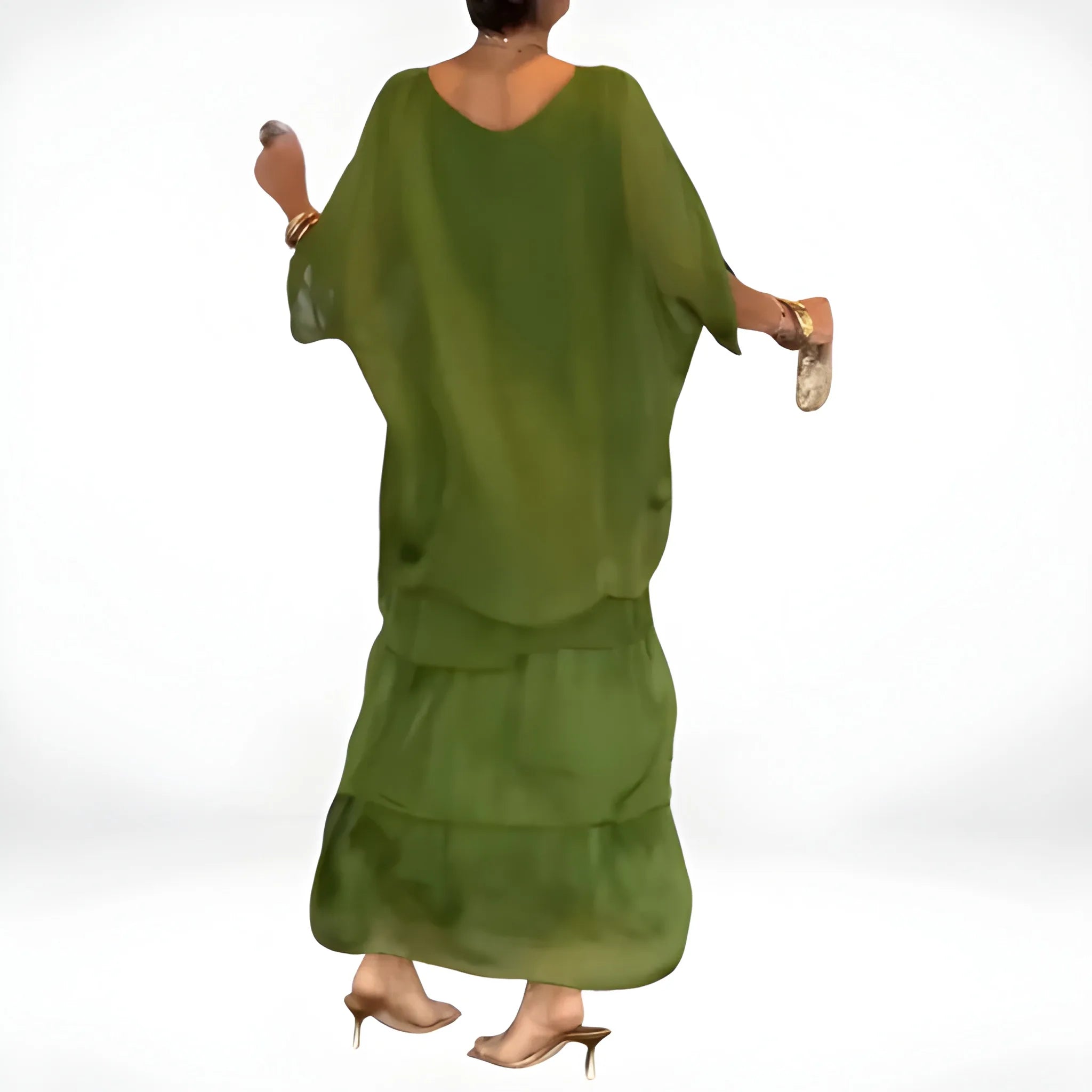 Women's Casual Boho Maxi Summer Dress with Tiered Skirt