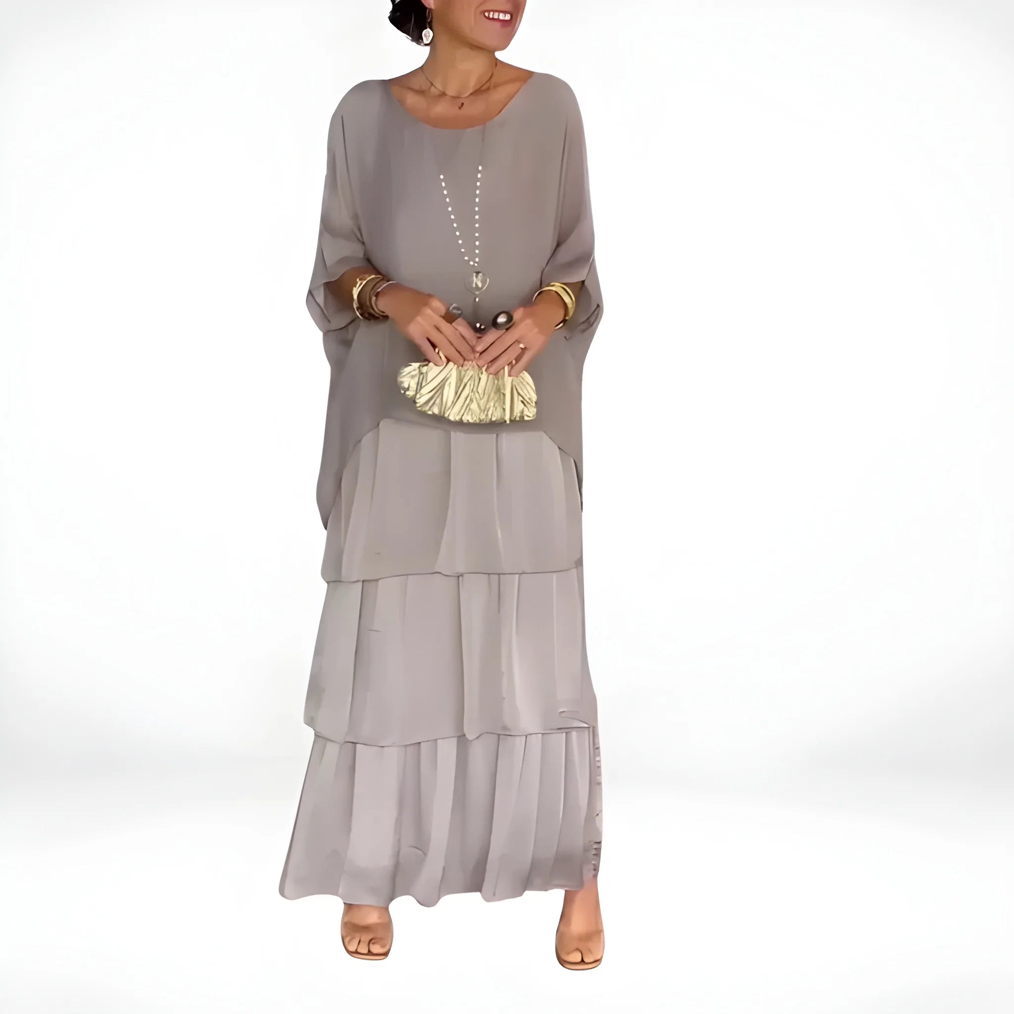 Women's Casual Boho Maxi Summer Dress with Tiered Skirt