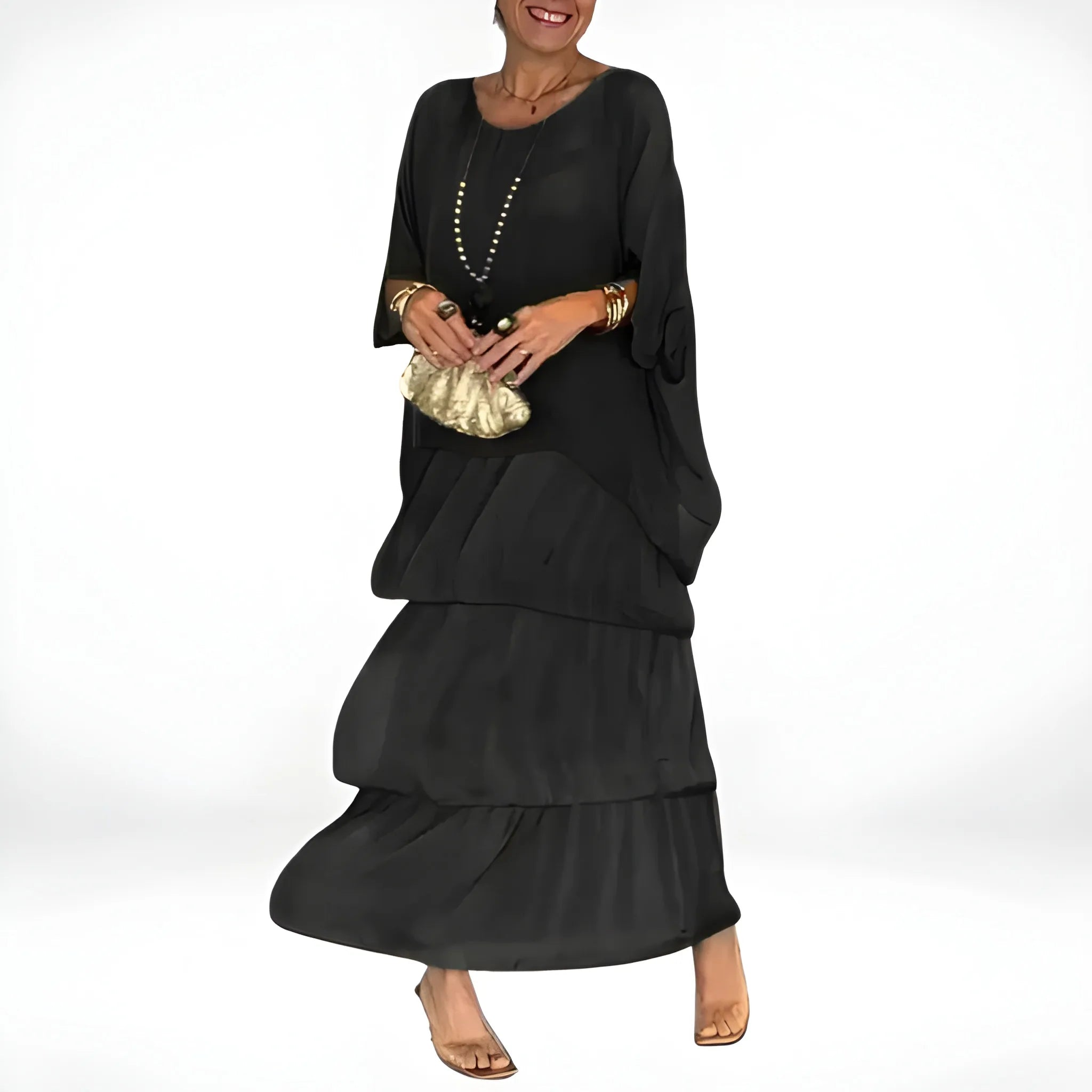 Women's Casual Boho Maxi Summer Dress with Tiered Skirt