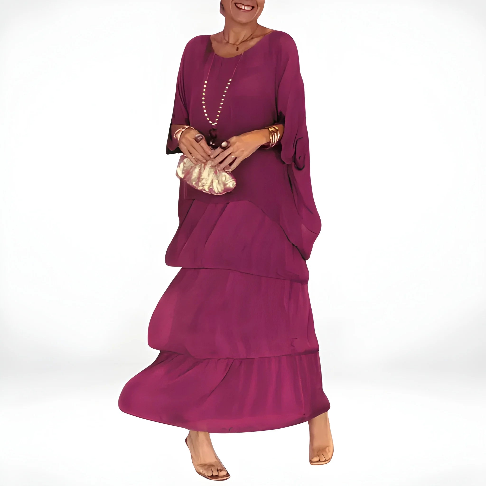 Women's Casual Boho Maxi Summer Dress with Tiered Skirt