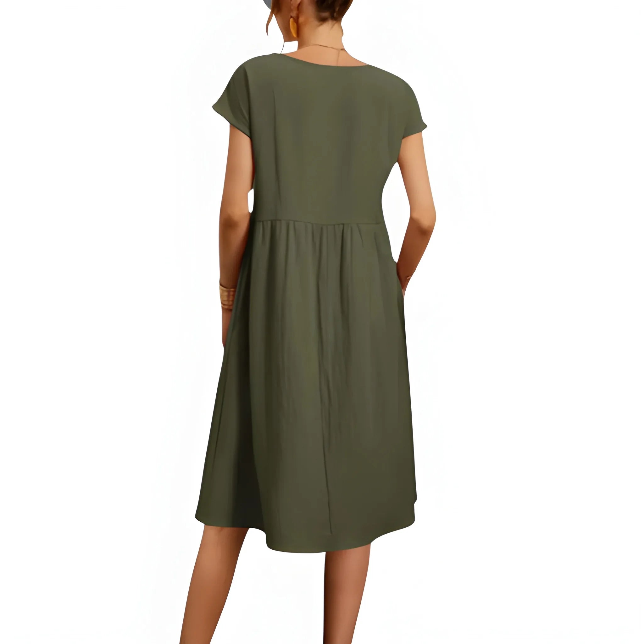 Women's Casual Loose Midi Summer Dress with Pockets
