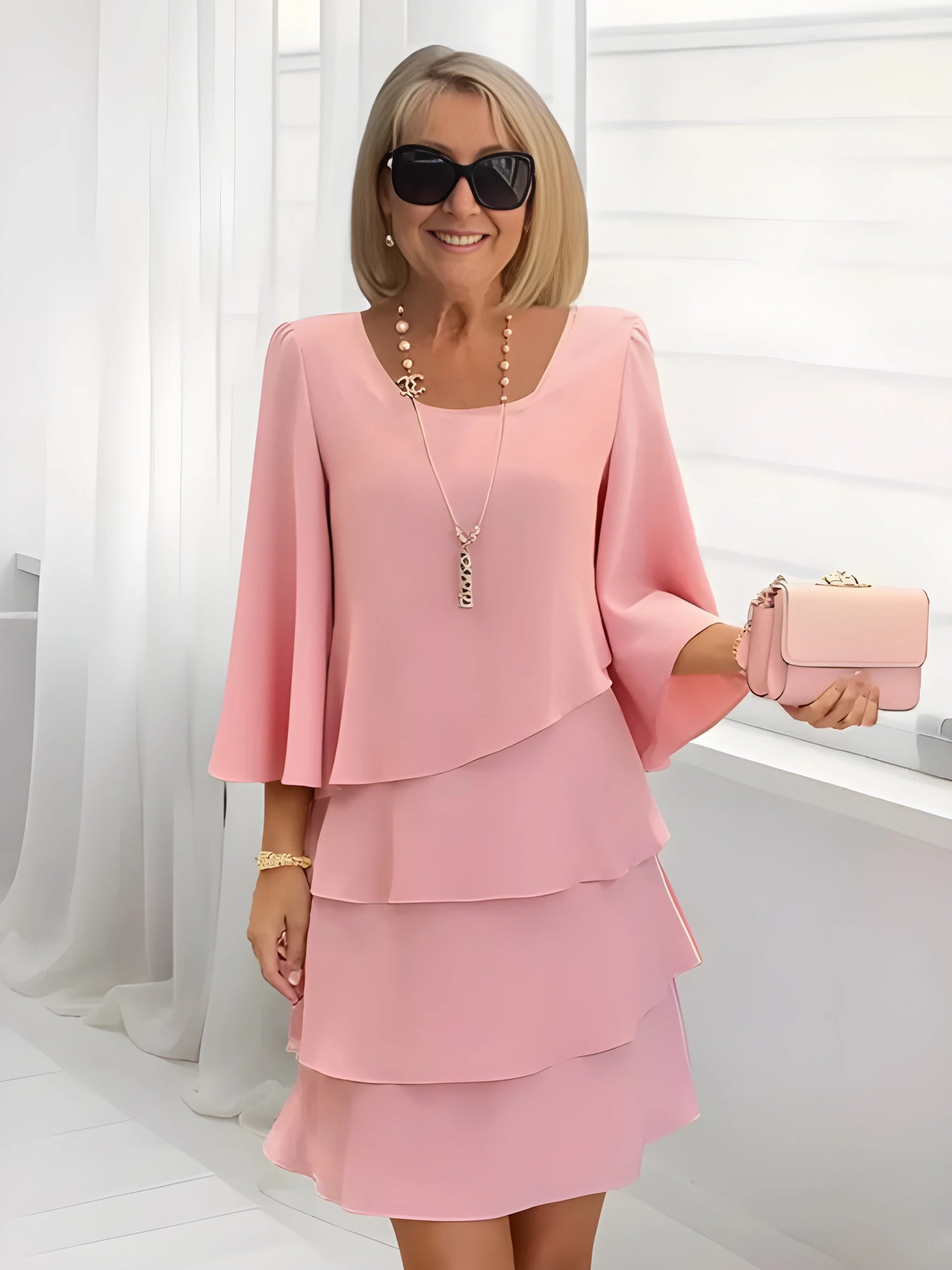 Women's Elegant Casual Mini Summer Dress with Ruffle