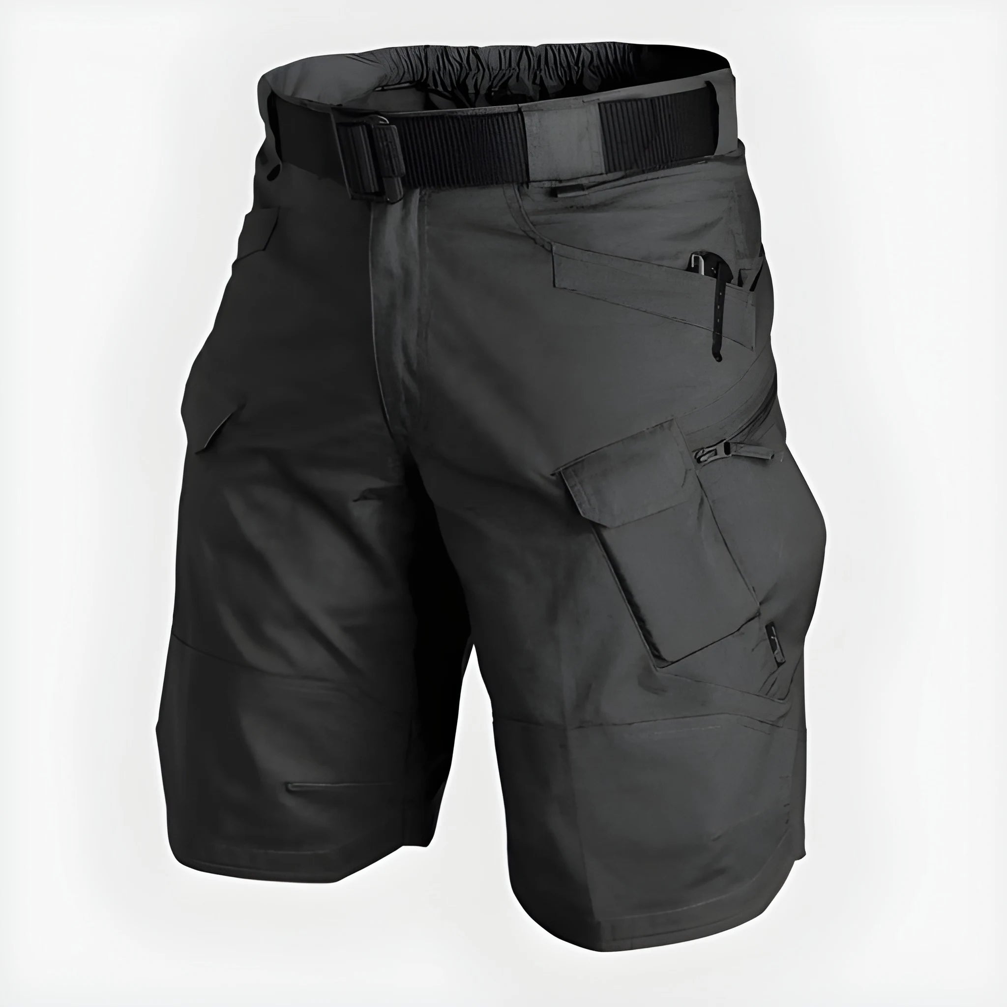 Men's Cargo Casual Shorts with Zip Pockets and Pockets