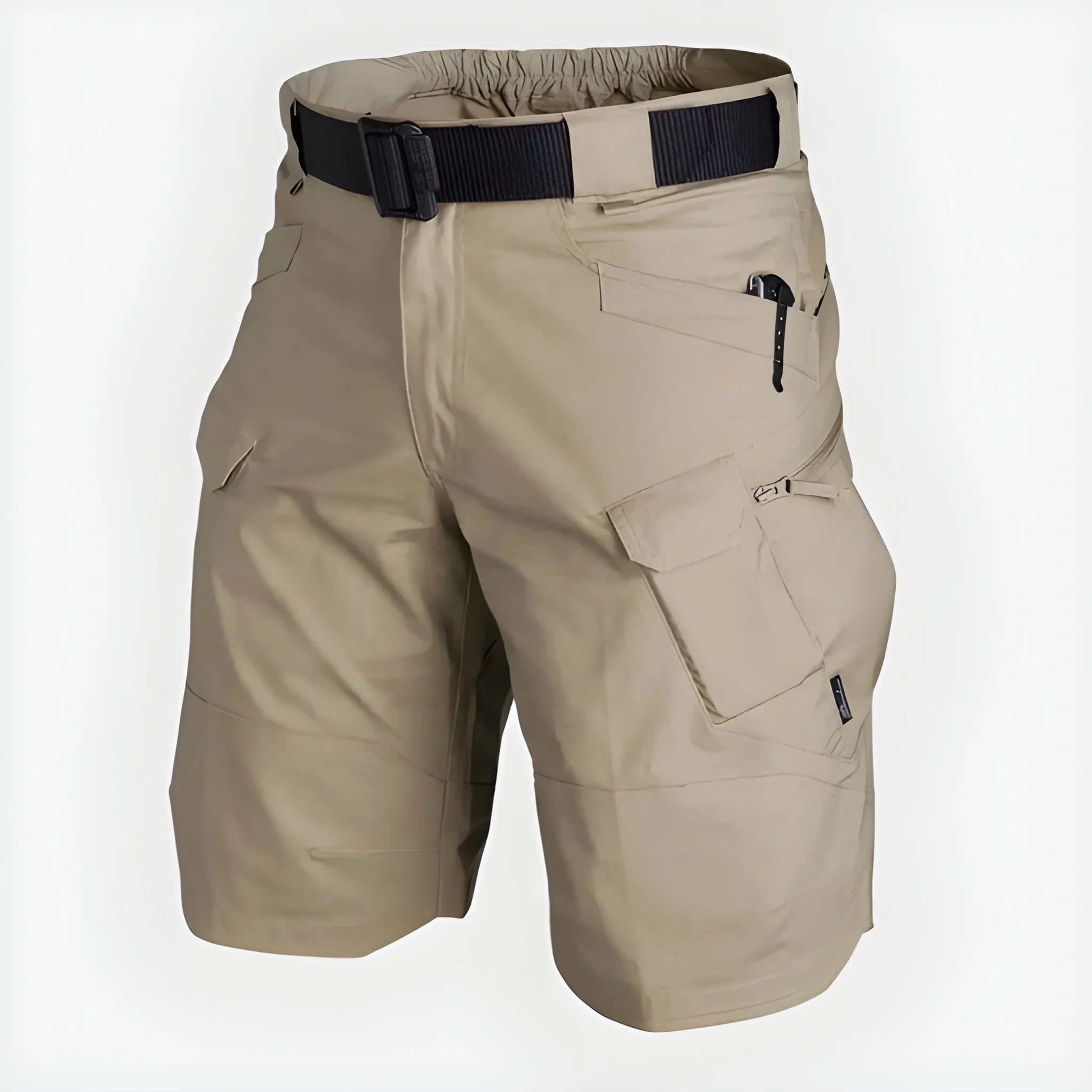 Men's Cargo Casual Shorts with Zip Pockets and Pockets