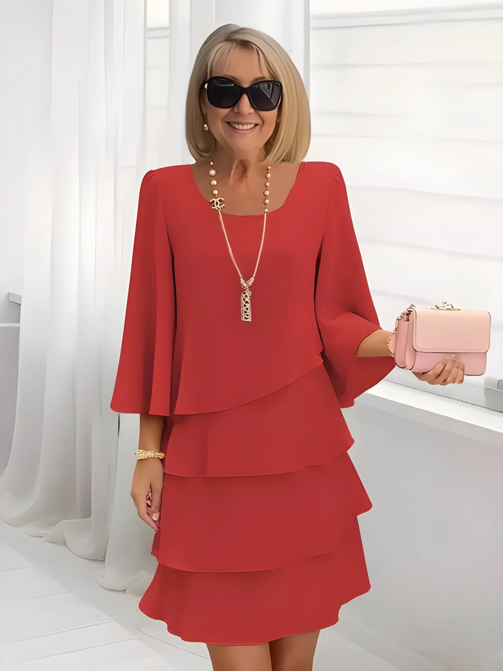 Women's Elegant Casual Mini Summer Dress with Ruffle