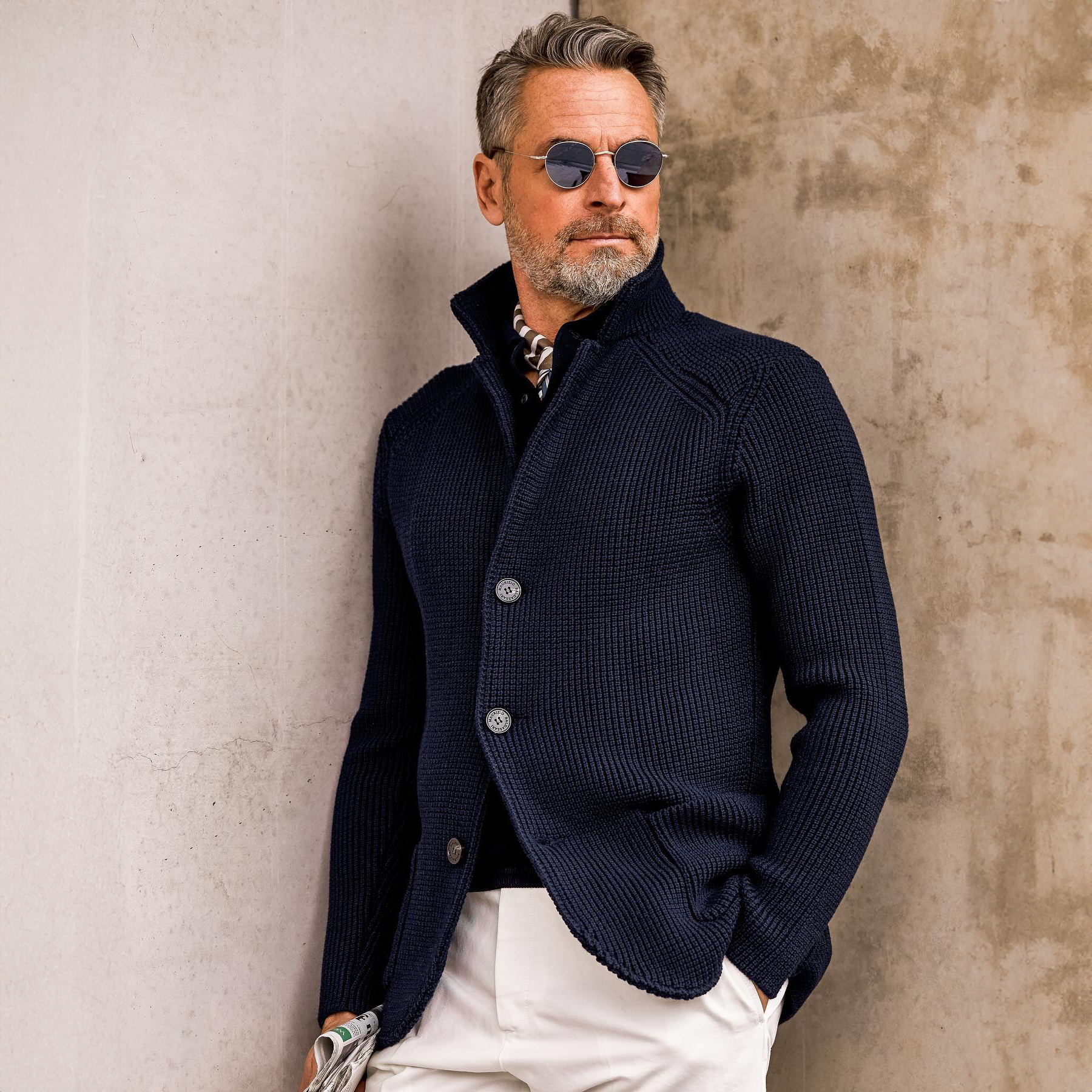 Arnaud™ - Men's Cardigan Military Retro Style