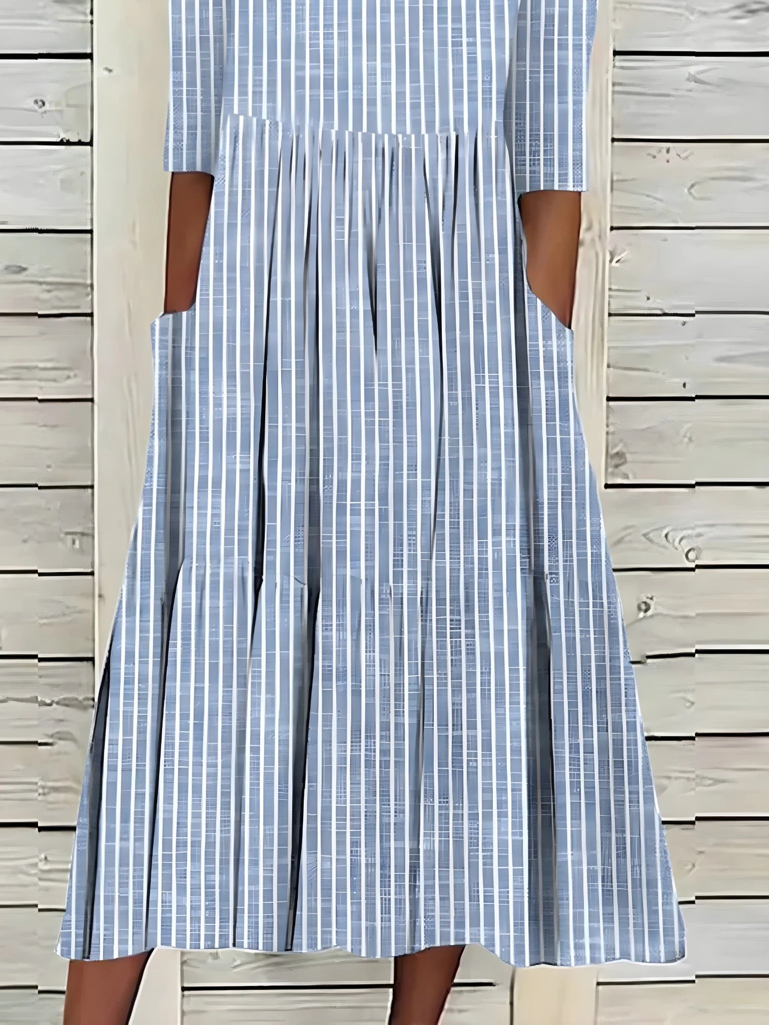 Women's Casual A-Line Midi Summer Dress with Tiered Skirt