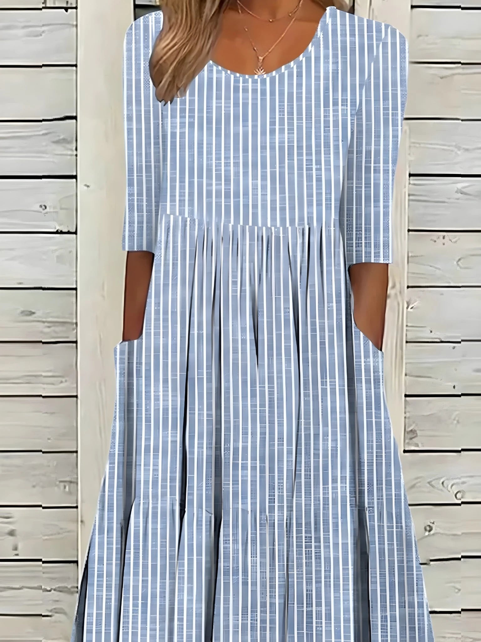 Women's Casual A-Line Midi Summer Dress with Tiered Skirt