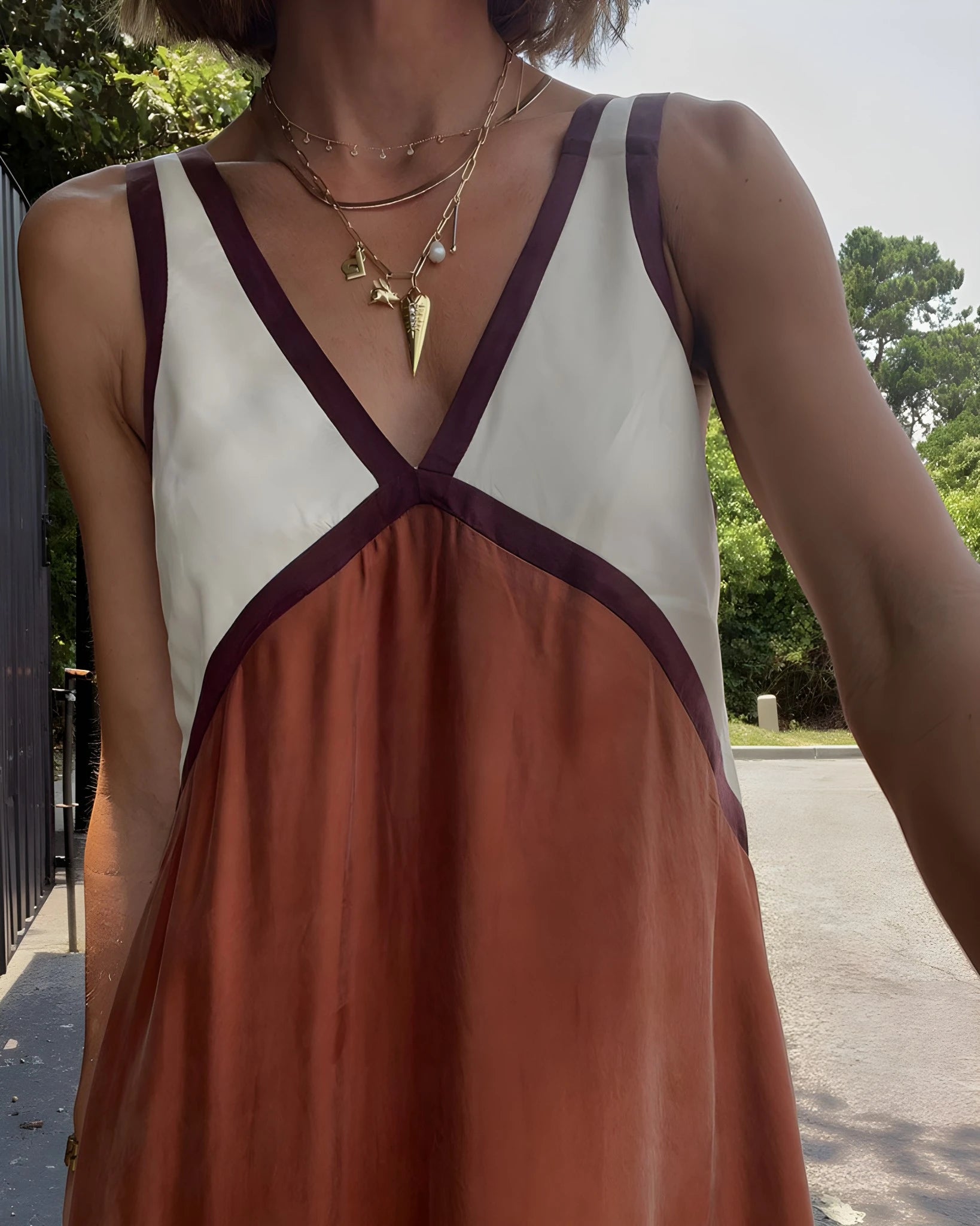Women's Casual Elegant Maxi Summer Dress with V-Neck