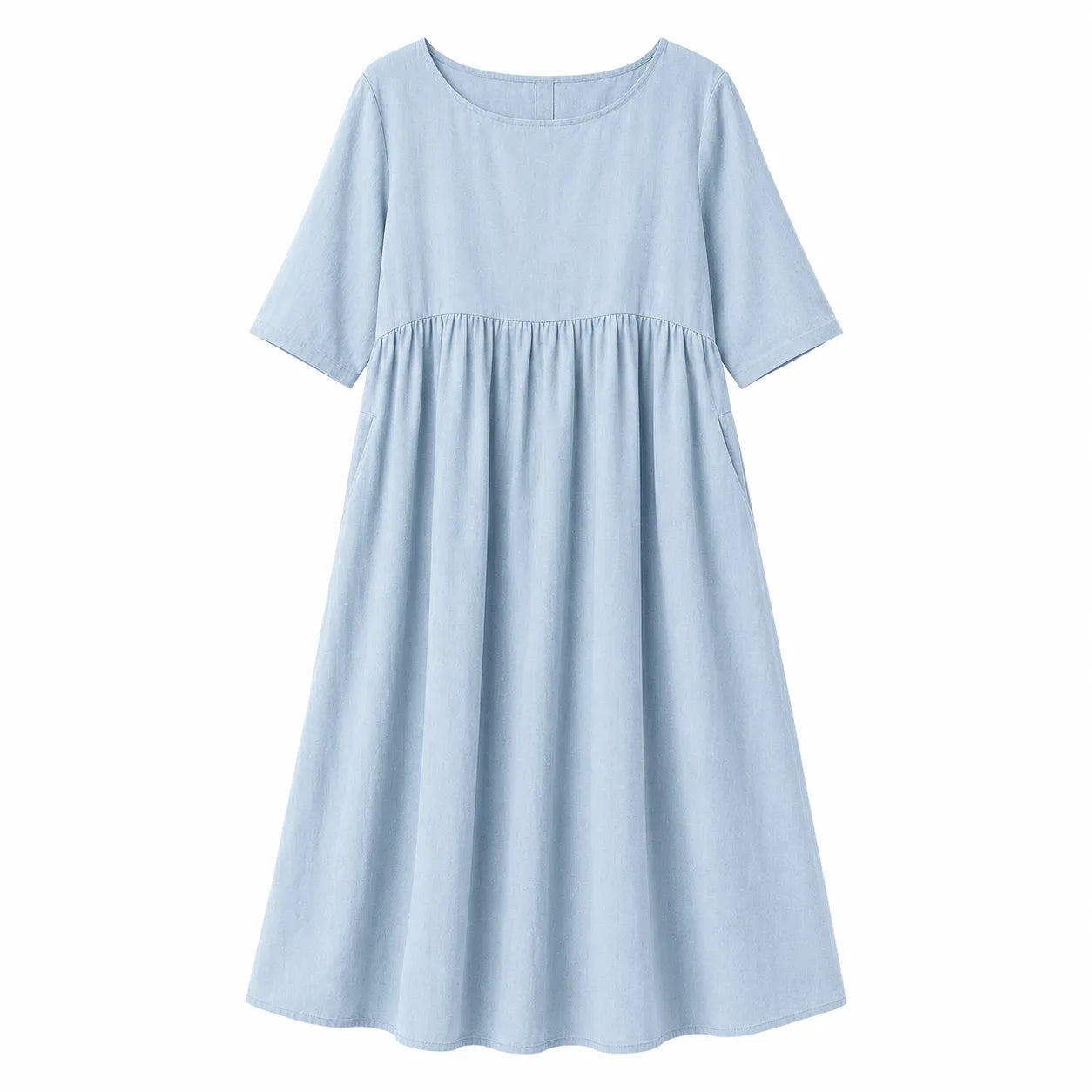 Women's Casual Midi Summer Dress with Short Sleeve