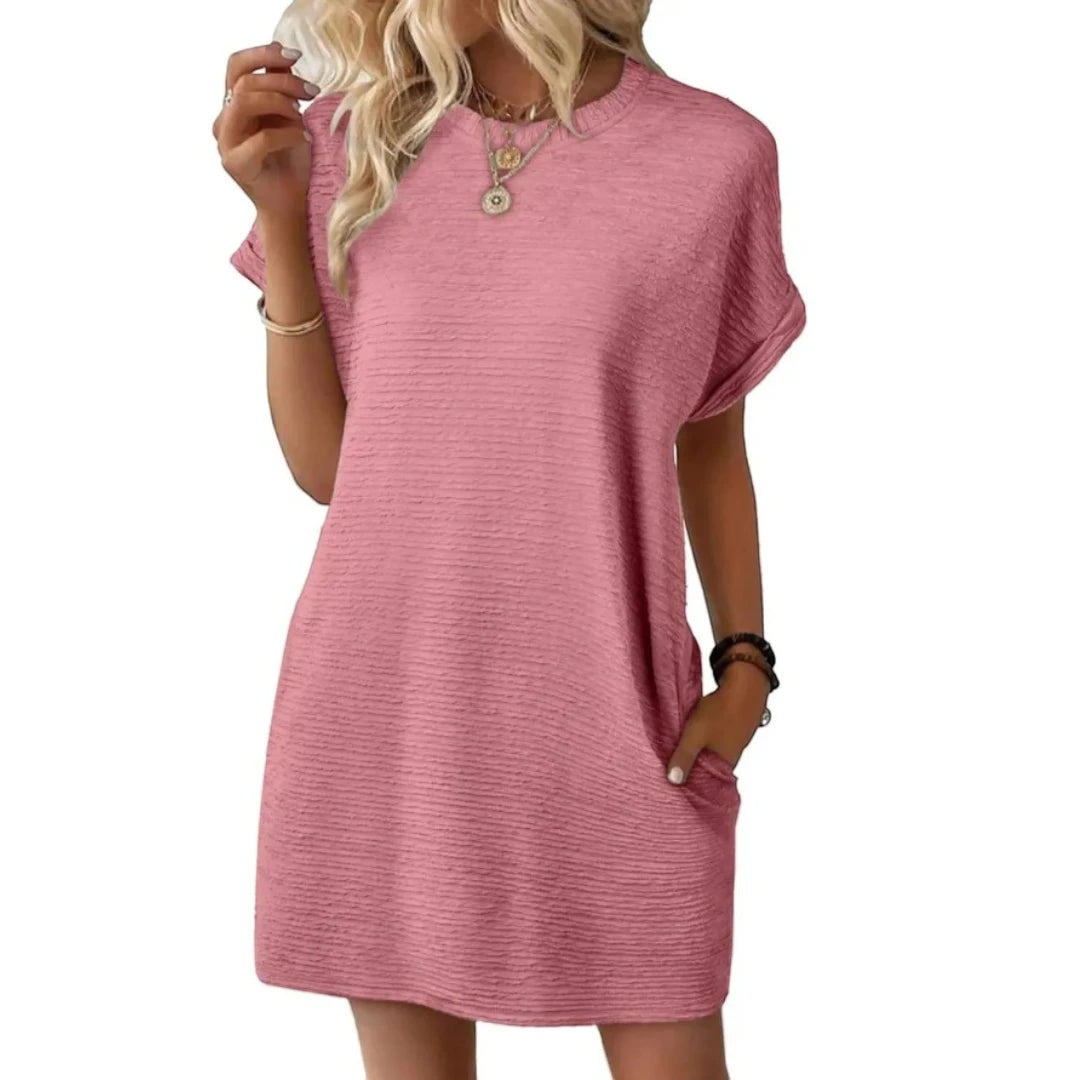 Women's Casual Mini Summer Dress with Short Sleeve