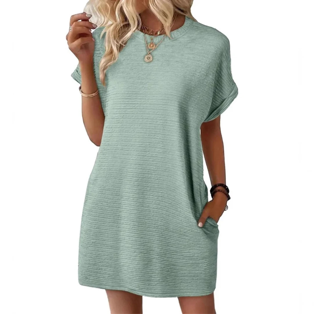 Women's Casual Mini Summer Dress with Short Sleeve