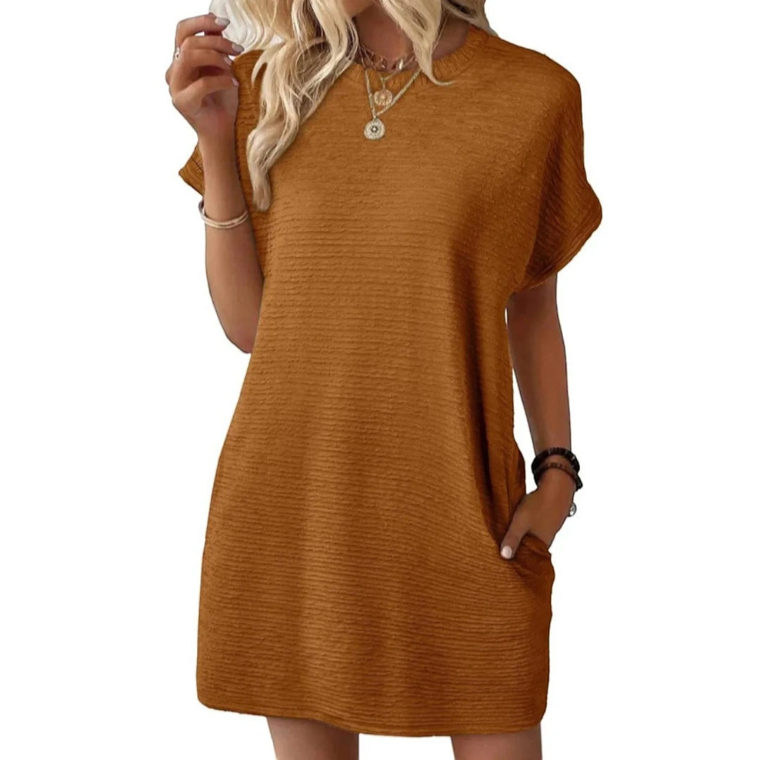 Women's Casual Mini Summer Dress with Short Sleeve