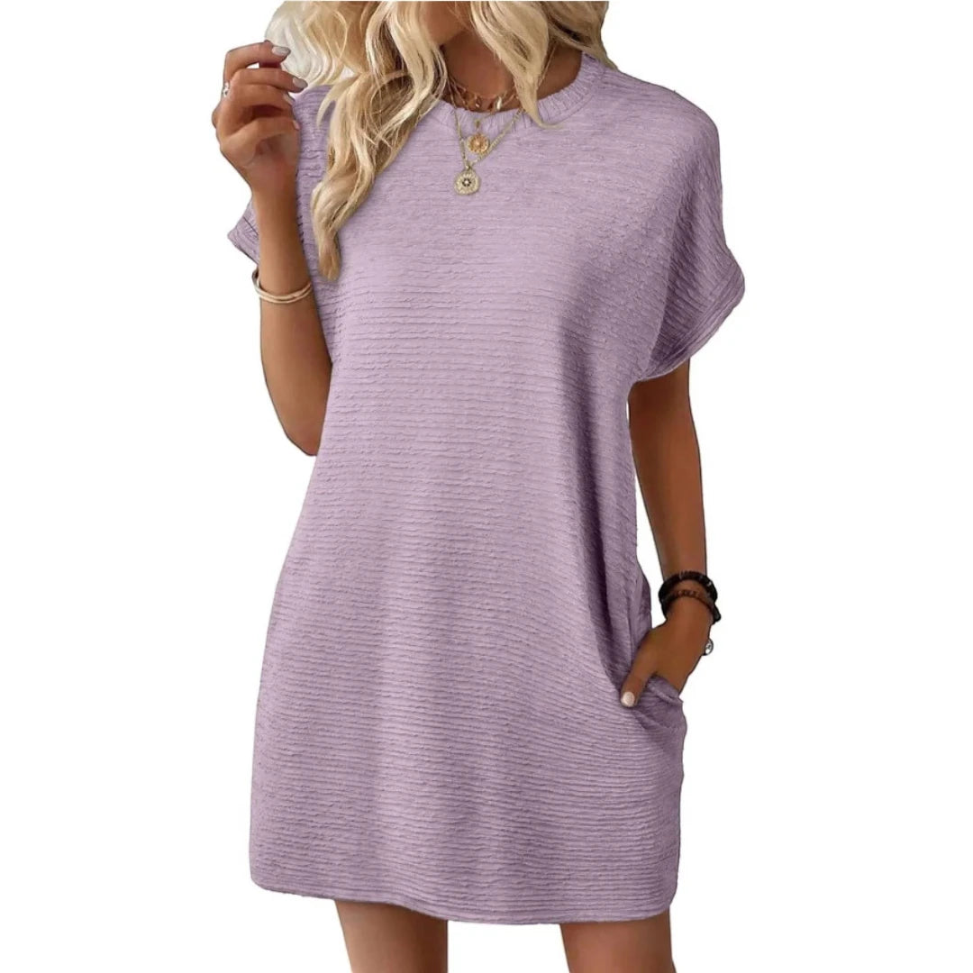 Women's Casual Mini Summer Dress with Short Sleeve
