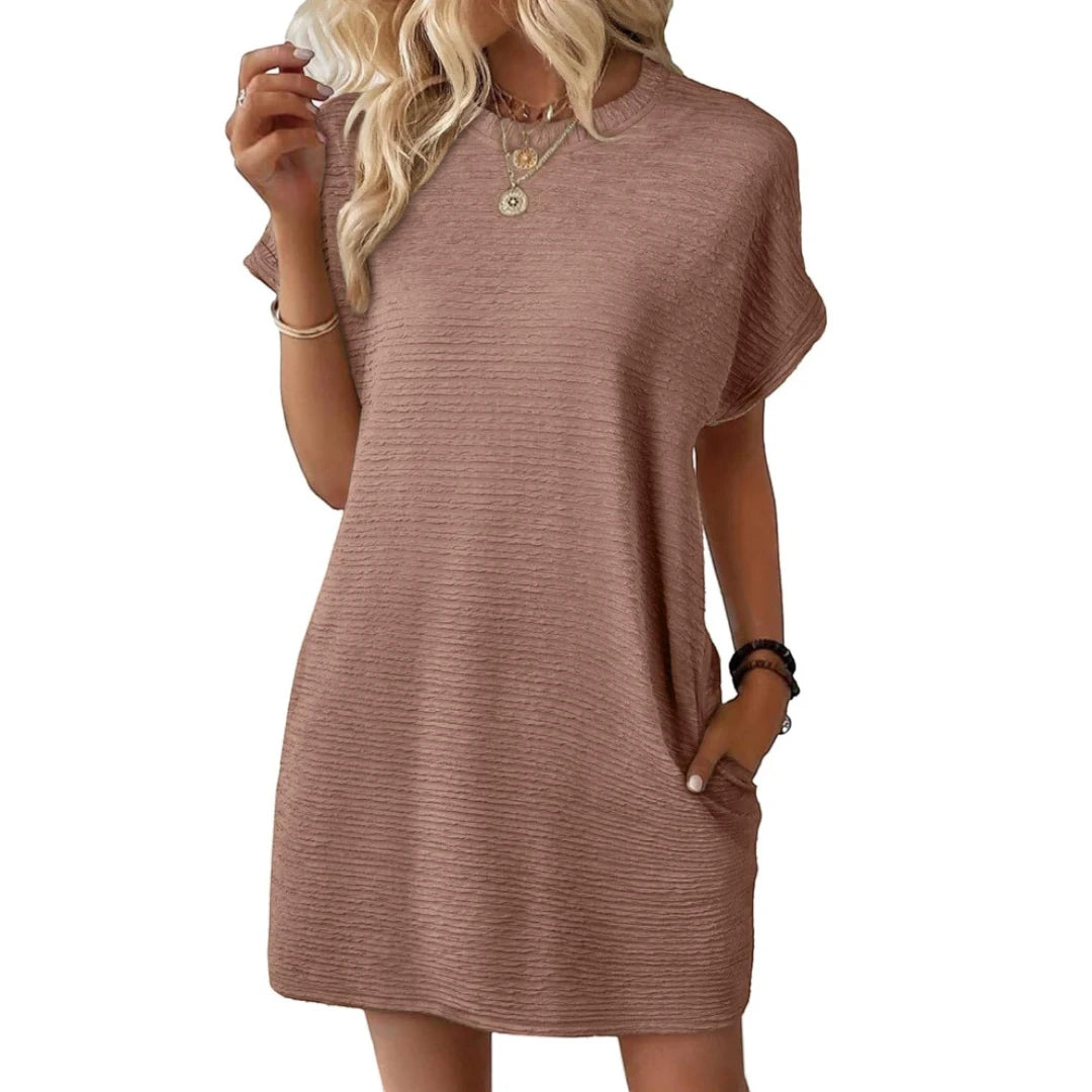 Women's Casual Mini Summer Dress with Short Sleeve