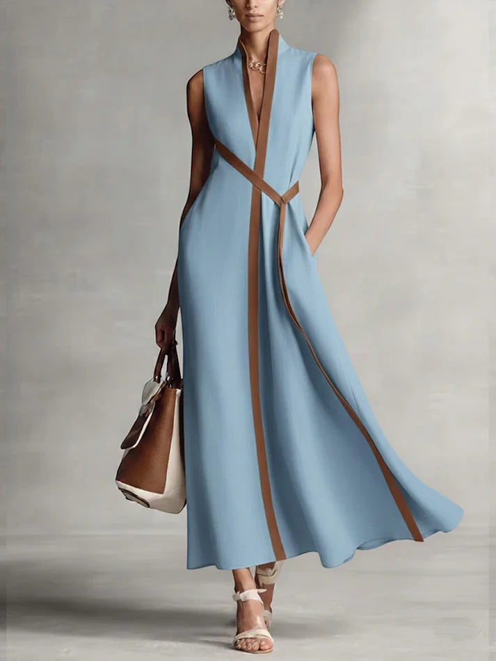 Women's Elegant Casual Maxi Summer Dress with Sleeveless Design