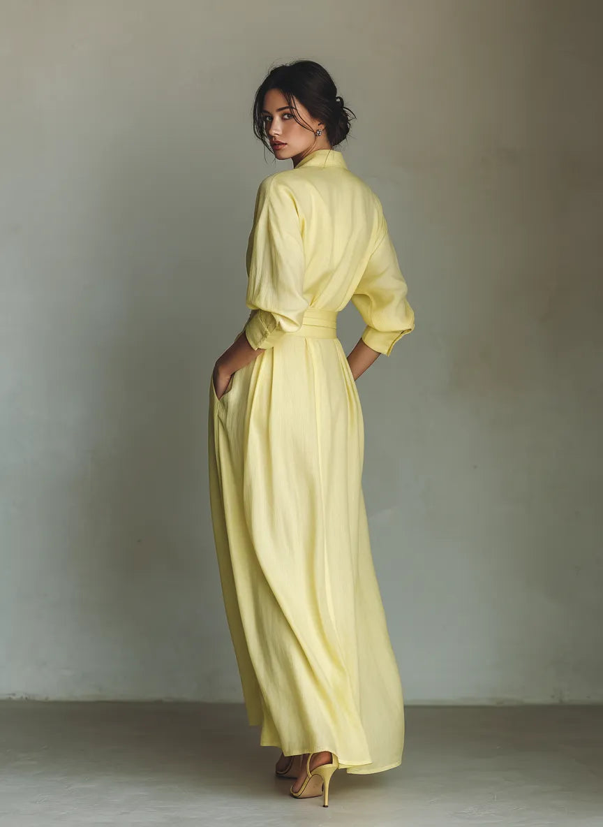 Women's Elegant Casual Maxi Summer Dress with V-Neck