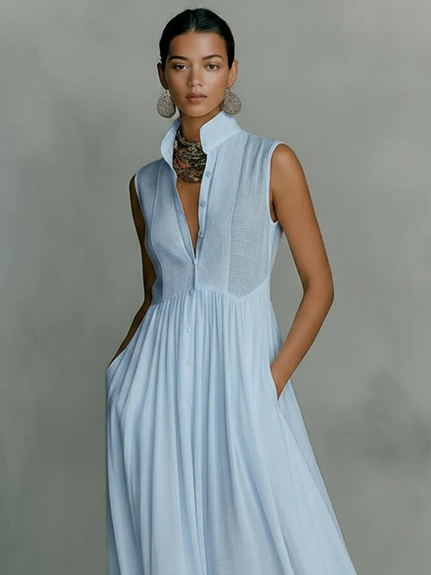 Women's Elegant Flowy Maxi Summer Dress with Sleeveless