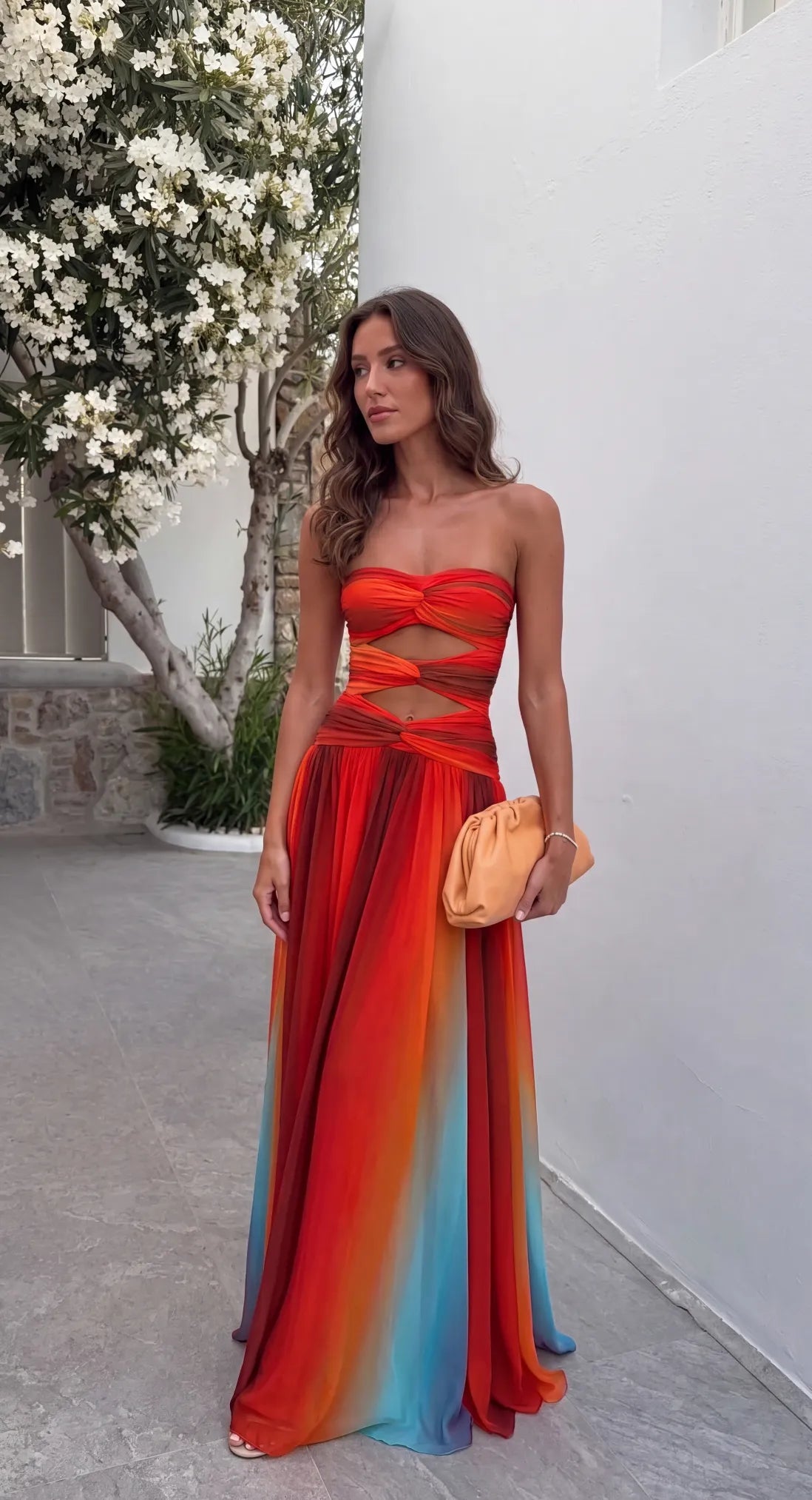 Women's Elegant Flowy Maxi Summer Dress with Strapless