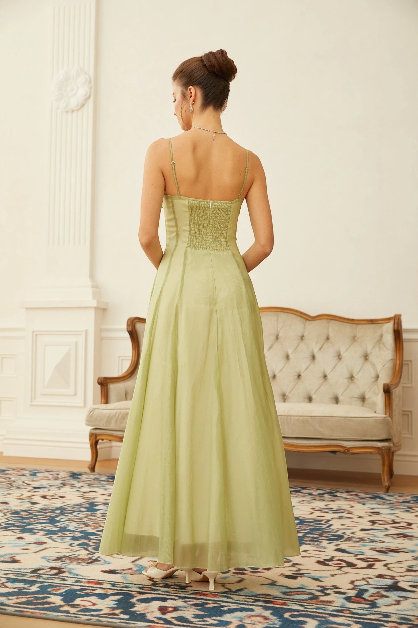 Women's Formal Flowy Maxi Wedding Guest Dress with Strapless
