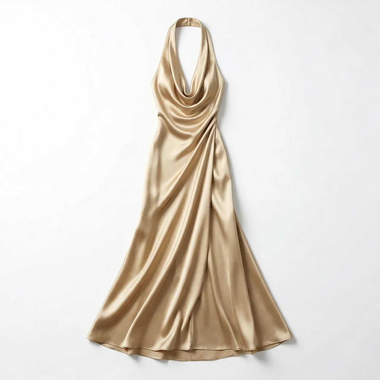 Women's Formal Long Maxi Wedding Guest Dress with Cowl Neck