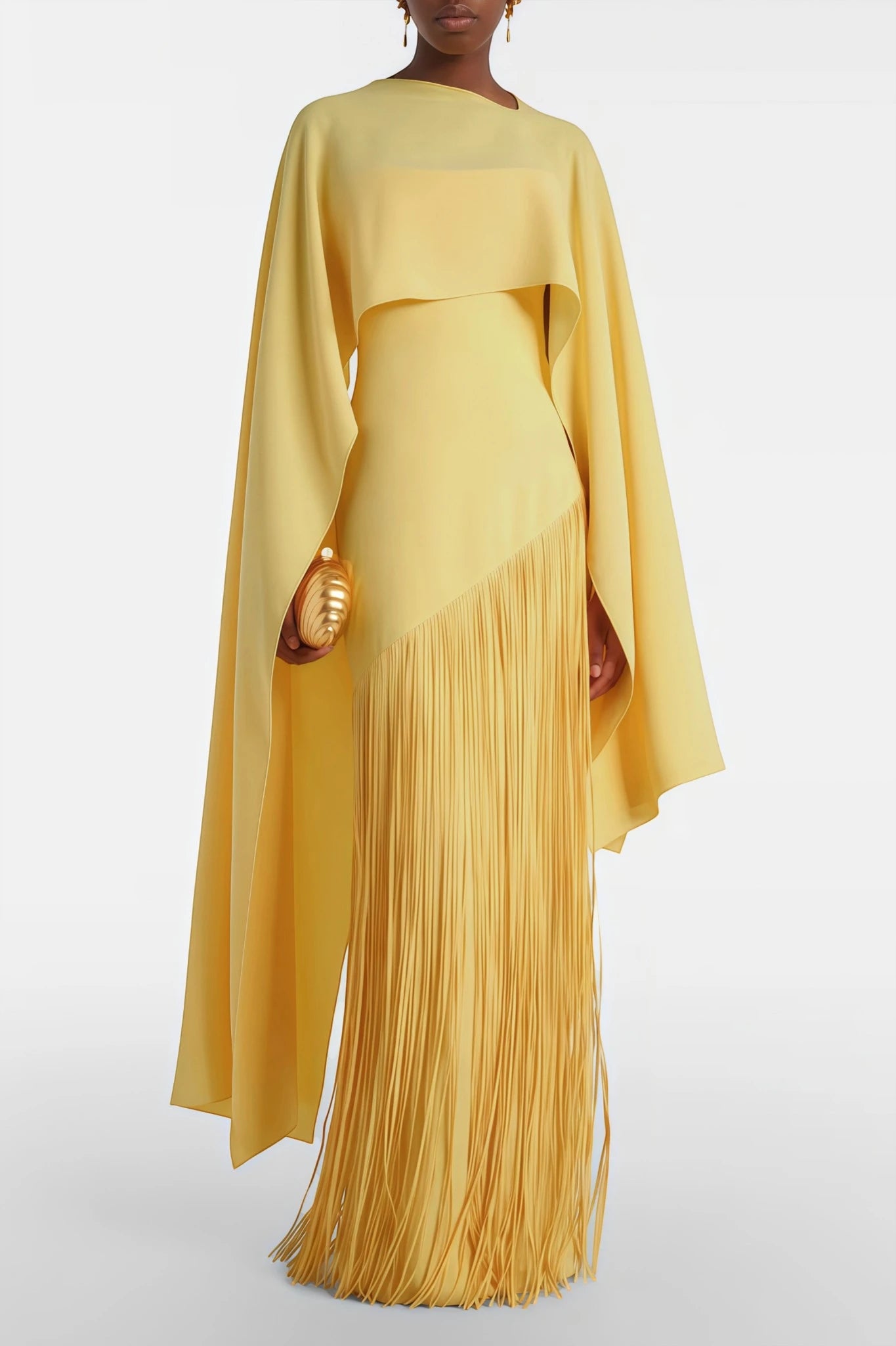 Women's Formal Long Maxi Wedding Guest Dress with Detachable Shawl