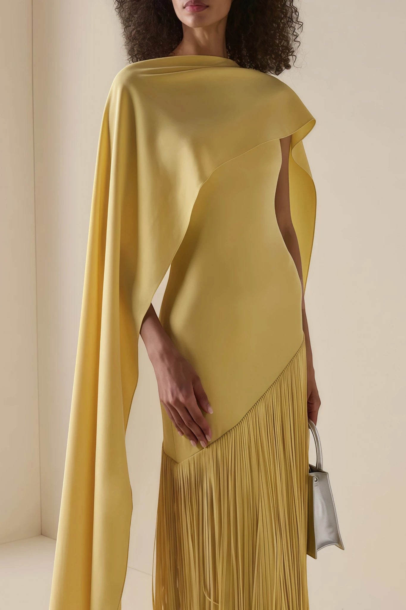Women's Formal Long Maxi Wedding Guest Dress with Detachable Shawl