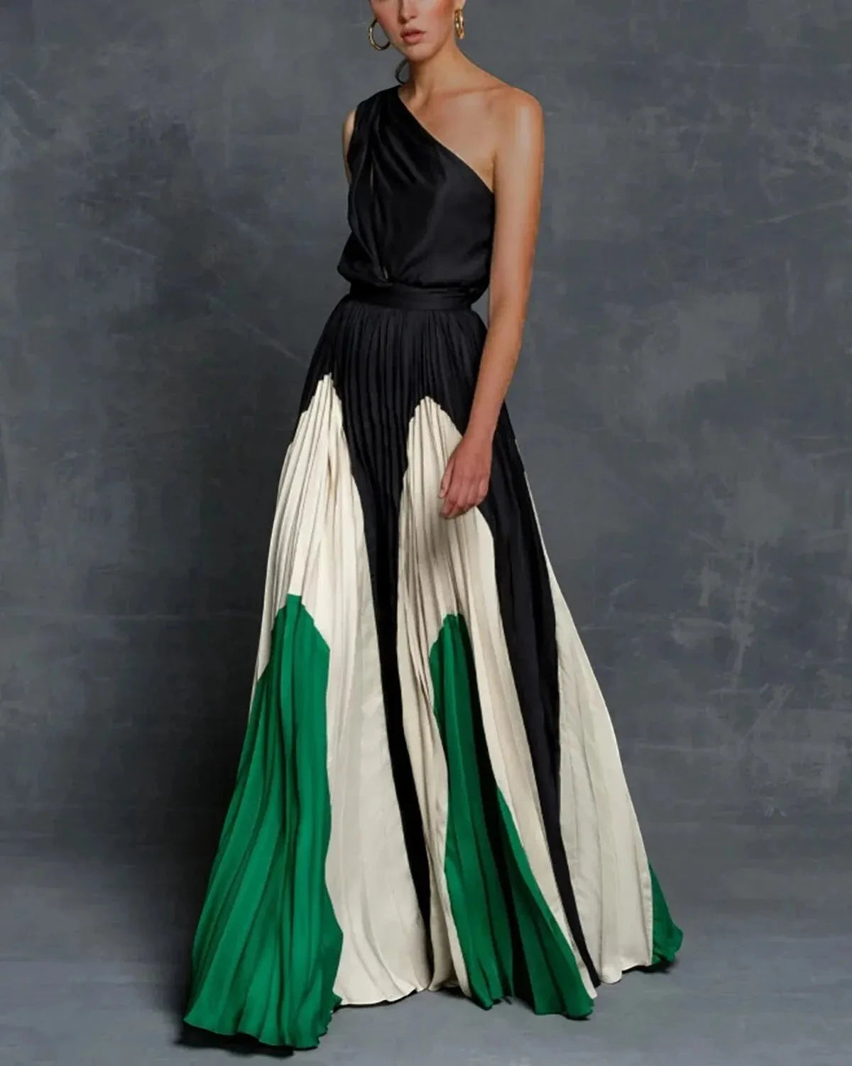 Women's Formal Maxi Wedding Guest Dress with One Shoulder