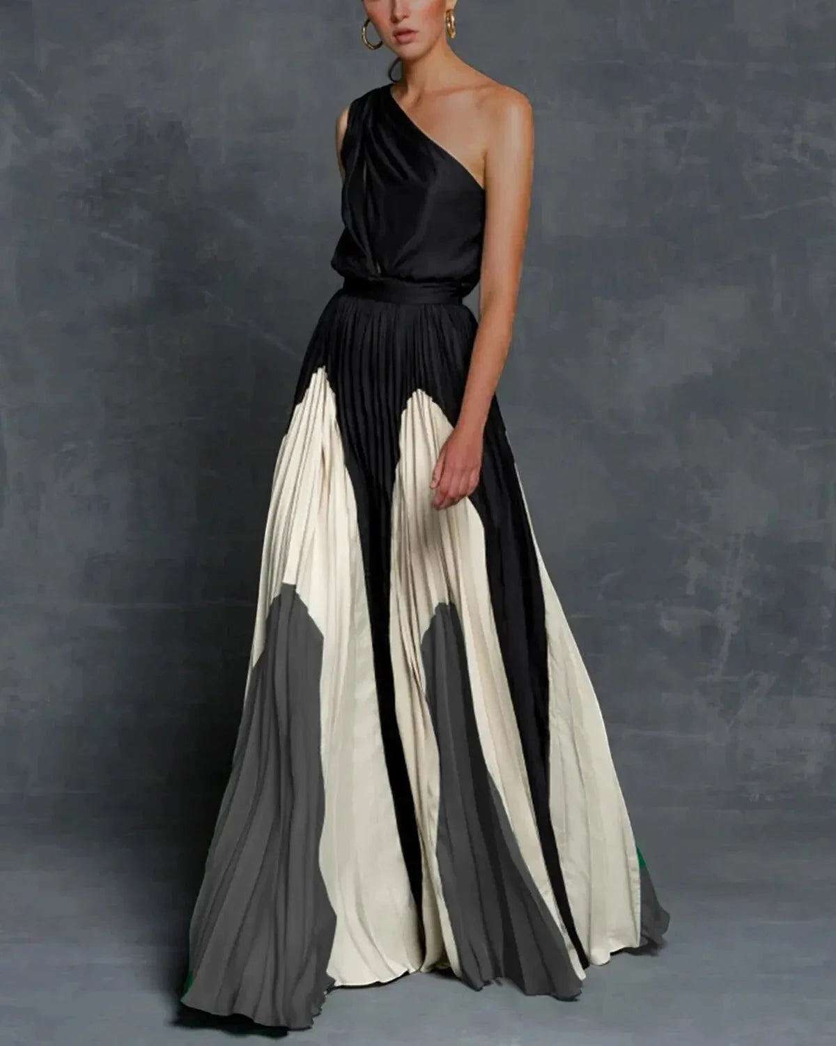 Women's Formal Maxi Wedding Guest Dress with One Shoulder