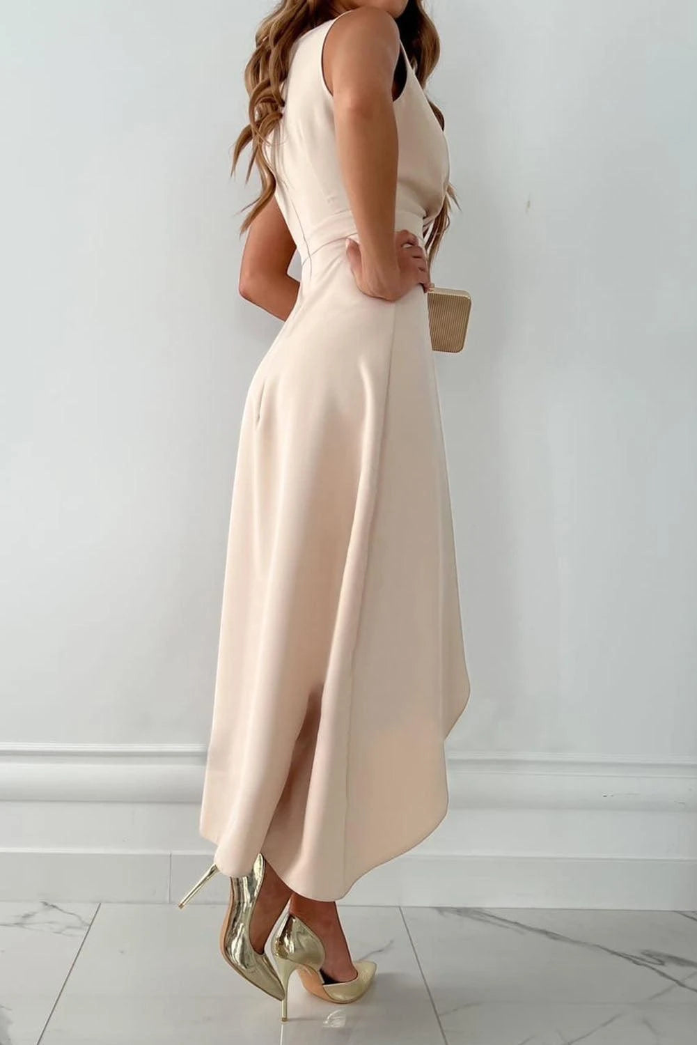 Women's Formal Midi Summer Dress with V-Neck