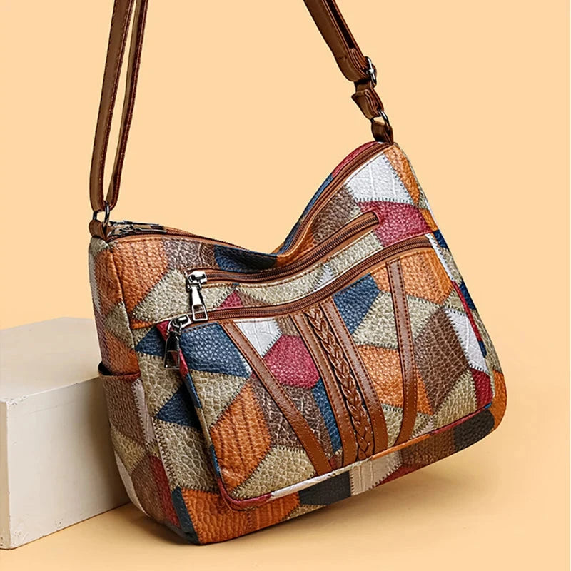 Women's Geometric Crossbody Bag | Tote Zipper