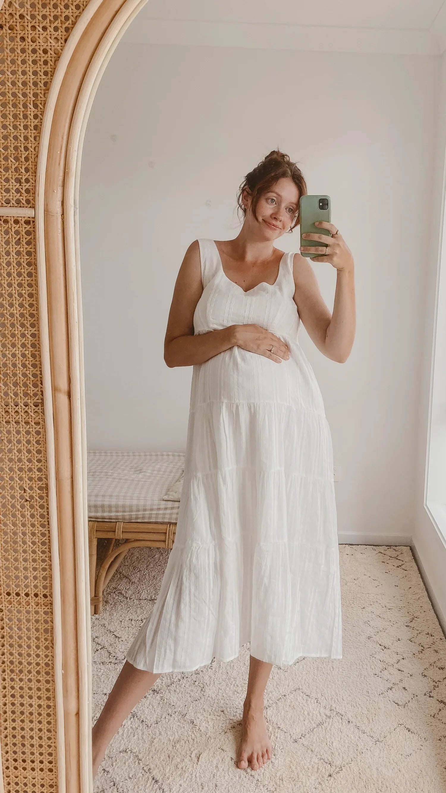 Women's Loose Tiered Midi Summer Dress with Square Neck