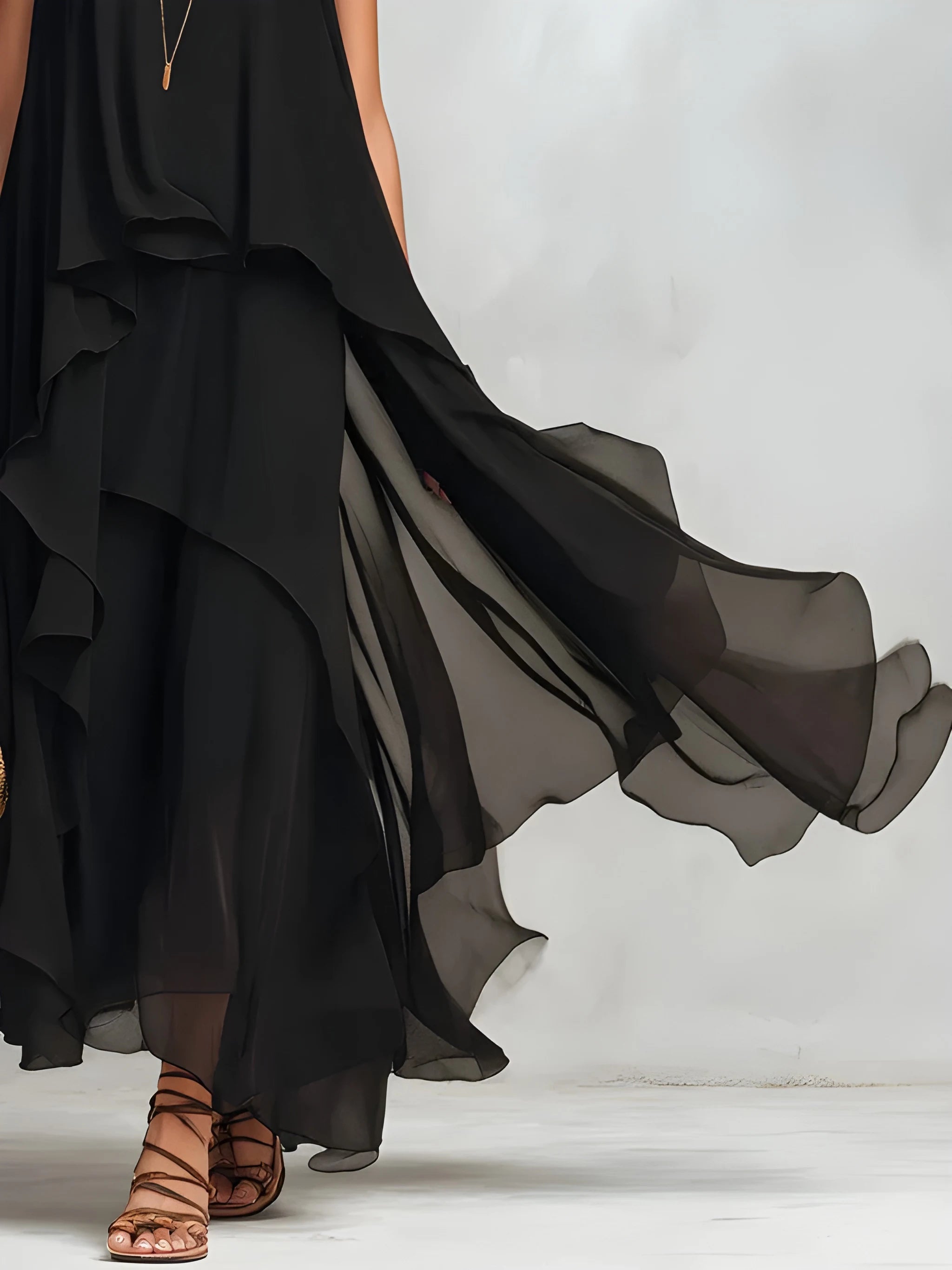Women's Casual Elegant Maxi Summer Dress with Tiered Skirt