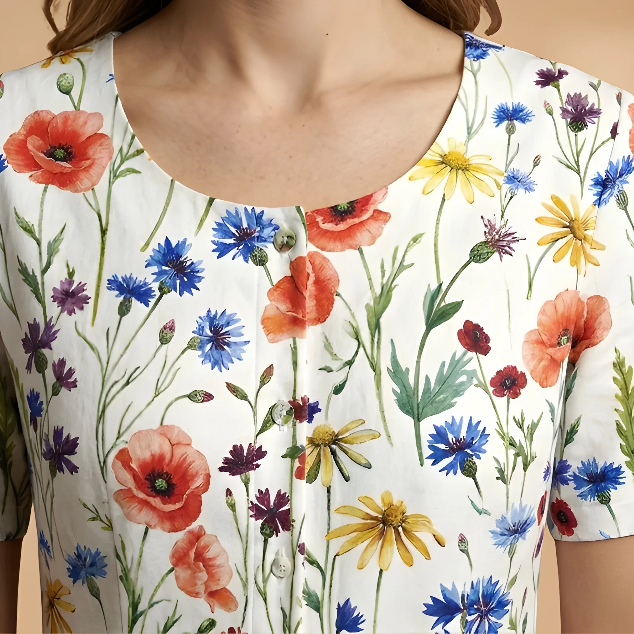 Women's Casual Flowy Midi Summer Dress with Tiered Skirt