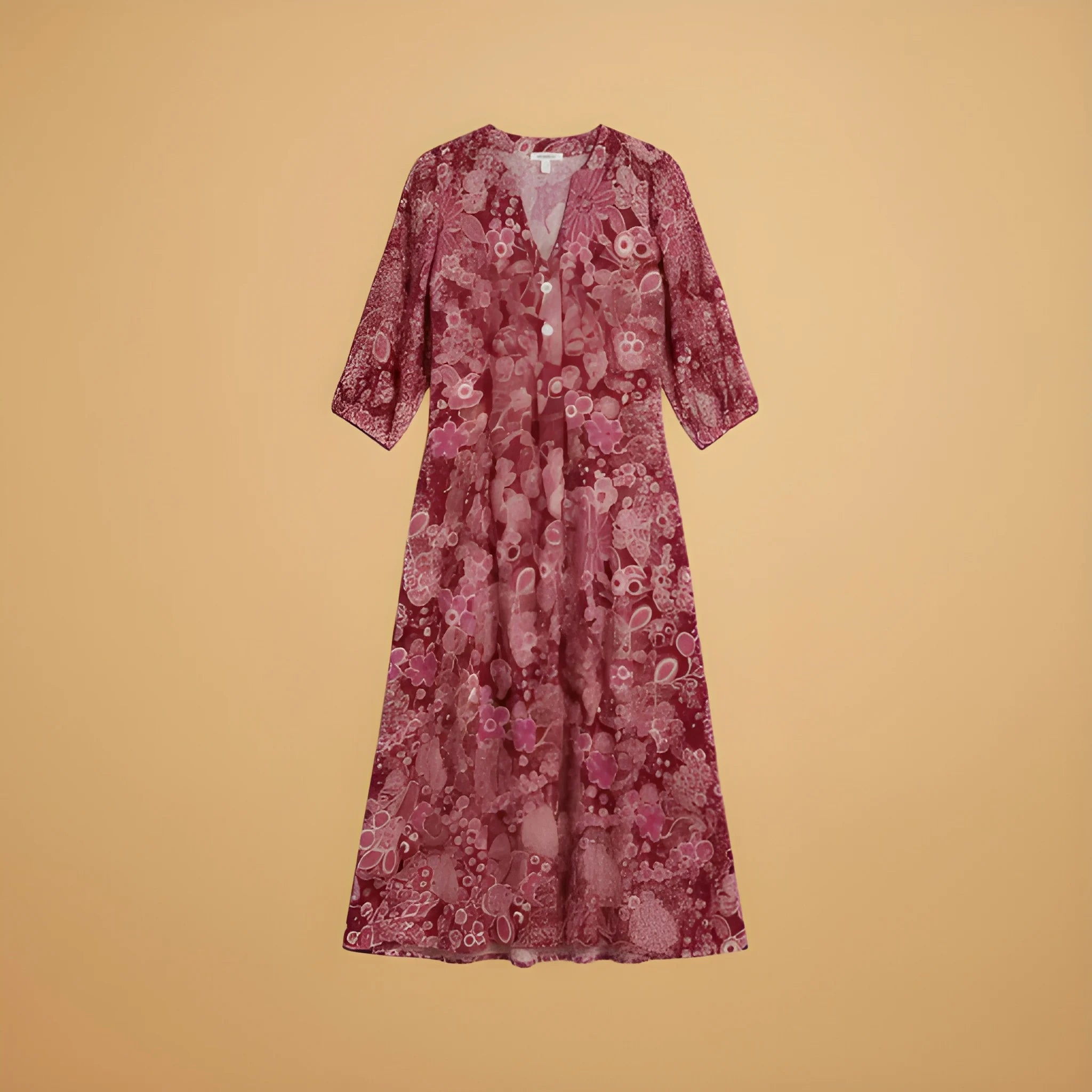 Women's Vintage Elegant Midi Summer Dress with Pockets